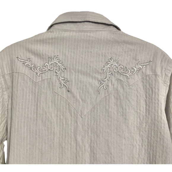 Panhandle Slim size Large 100% cotton pearl snap embellished Western rodeo shirt - Picture 8 of 12
